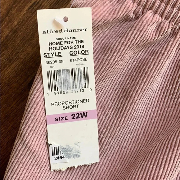 Alfred Dunner Pants Corduroy Rose Pink Size 22W NWT - Picture 3 of 11